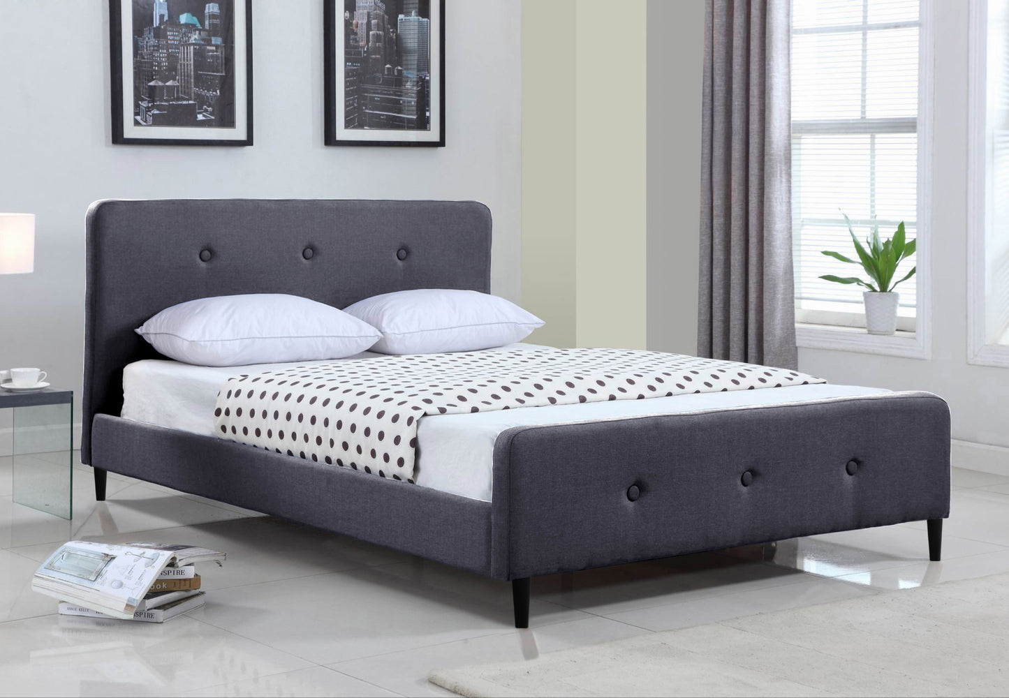IF-5400 Platform bed with espresso legs - mrfurnitureandmattress