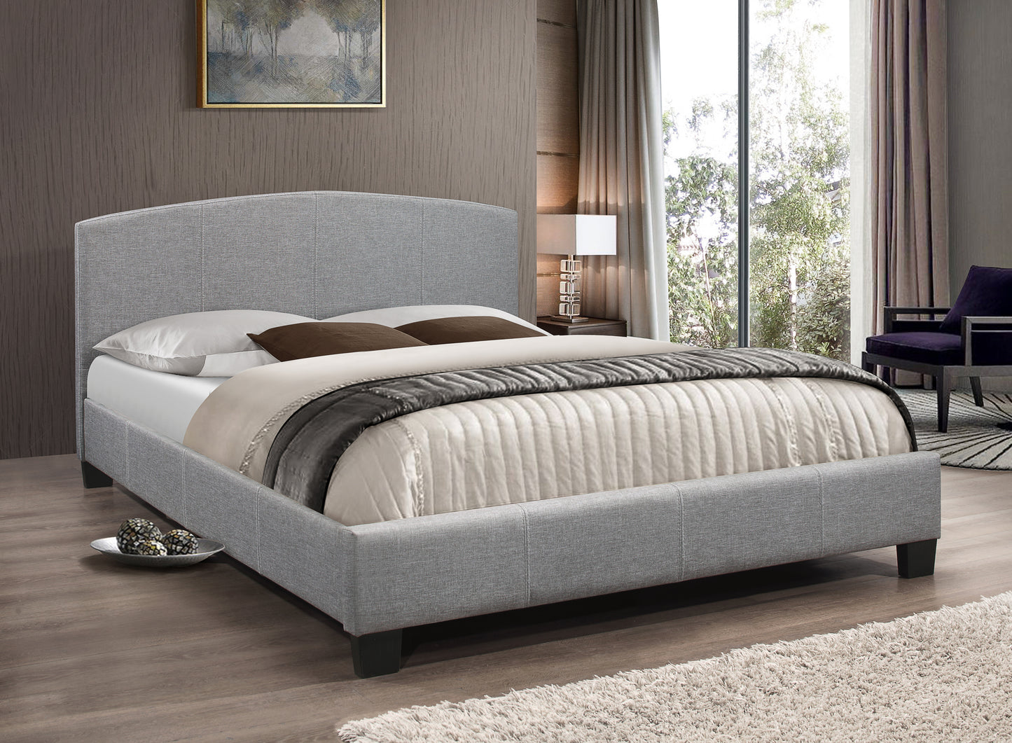 IF-5410 platform bed GREY fabric - mrfurnitureandmattress