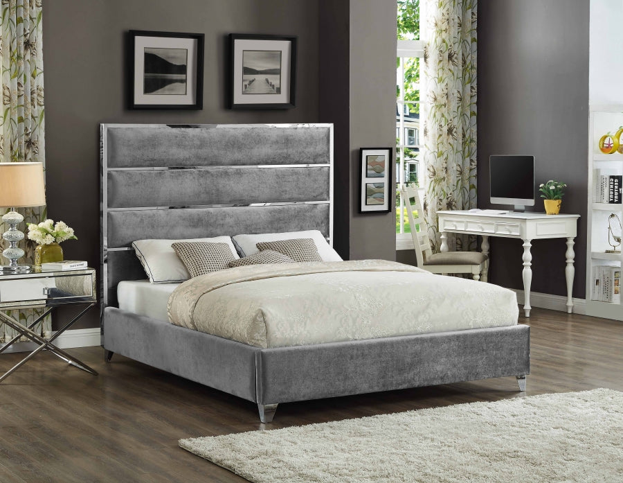 IF-5880 Platform bed with chrome channel design - mrfurnitureandmattress