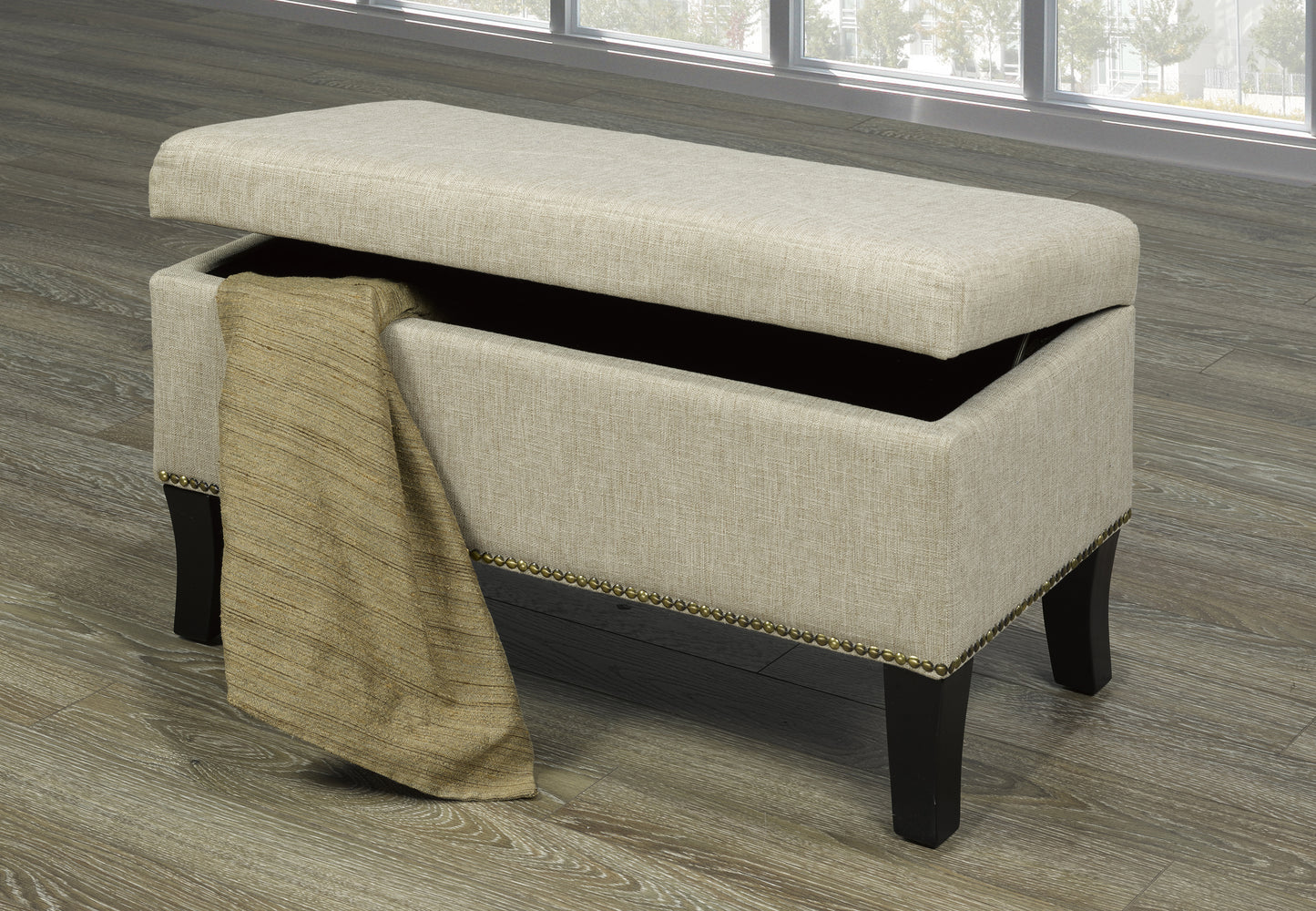 IF-6240 Beige Storage Bench - mrfurnitureandmattress