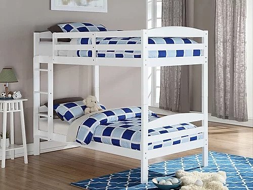 B-124-W Single Over single Bunk bed - mrfurnitureandmattress
