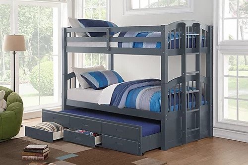 B-1841 Single Over Single Trundle Bunk Bed - mrfurnitureandmattress