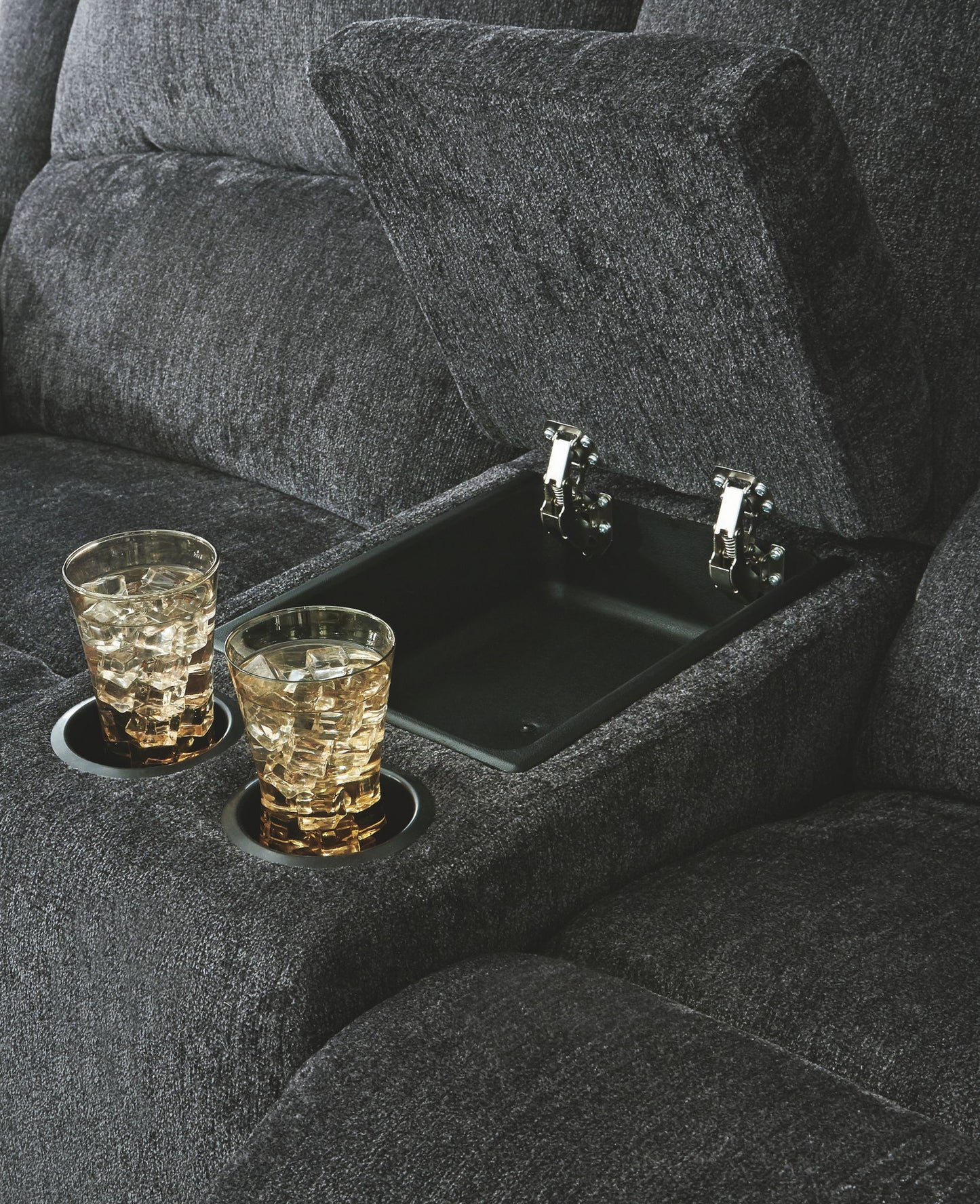 Draycoll - Dbl Reclining Loveseat W/Console - Fabric - Slate