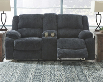 Draycoll - Dbl Reclining Loveseat W/Console - Fabric - Slate