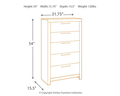 Derekson - Five Drawer Chest - Multi Gray