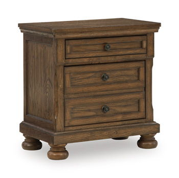 Zackaryn - Two Drawer Night Stand - Warm Brown