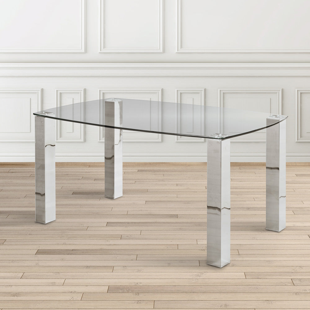 James Dining Table: Brushed Steel Legs