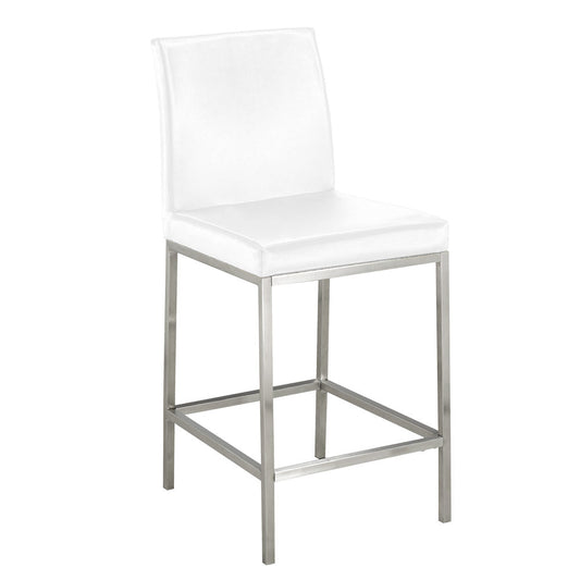 Havana White Leatherette Counter Chair