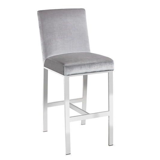 Wellington Grey Velvet Kitchen Counter Chair