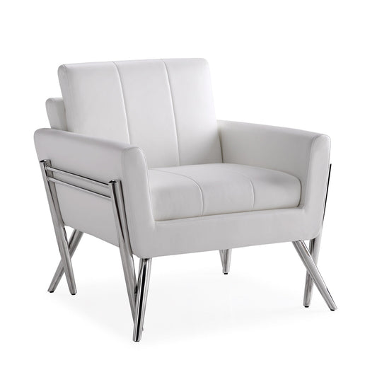 Morgan White PU Fabric Chair