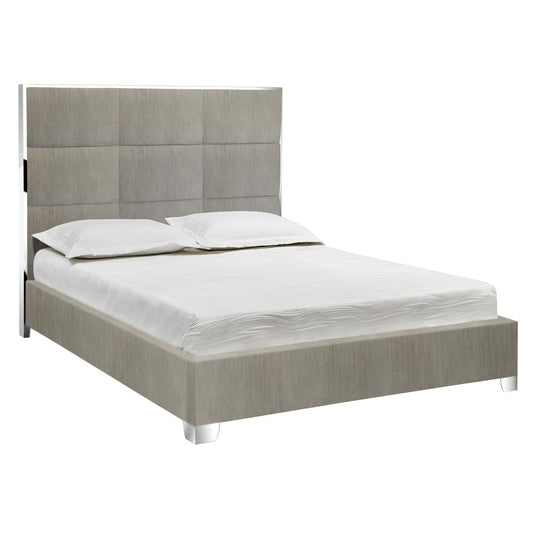 Blair Grey Velvet Queen Bed