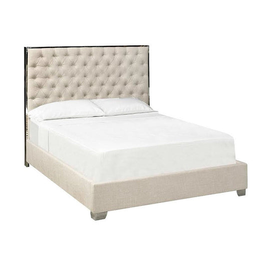 Kroma Beige Fabric Queen Bed