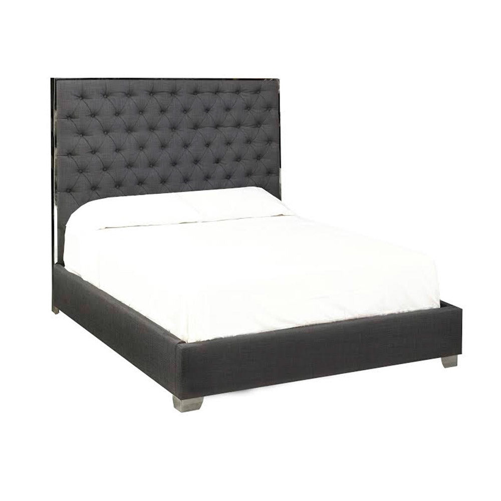 Kroma Grey Fabric King Bed