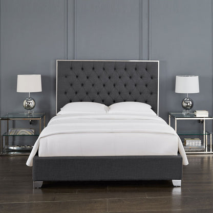 Kroma Grey Fabric King Bed