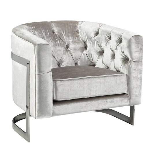 Pinnacle Grey Sheen Velvet Chair