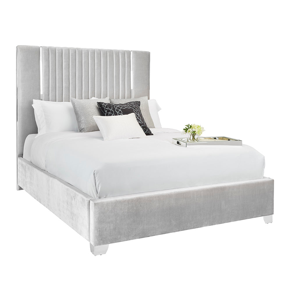 Hamilton Premium Grey Velvet King Bed