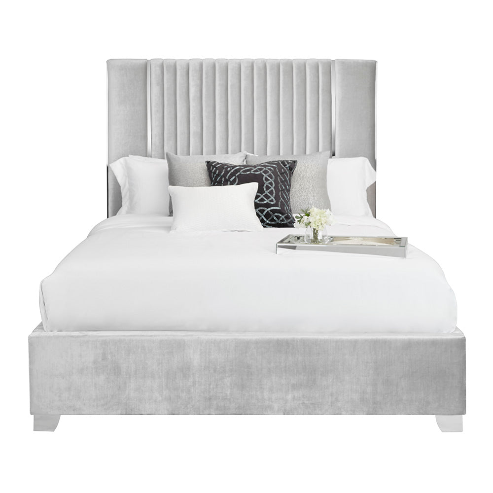 Hamilton Premium Grey Velvet King Bed