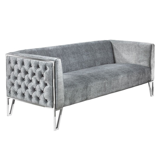 Vermont Grey Velvet Loveseat