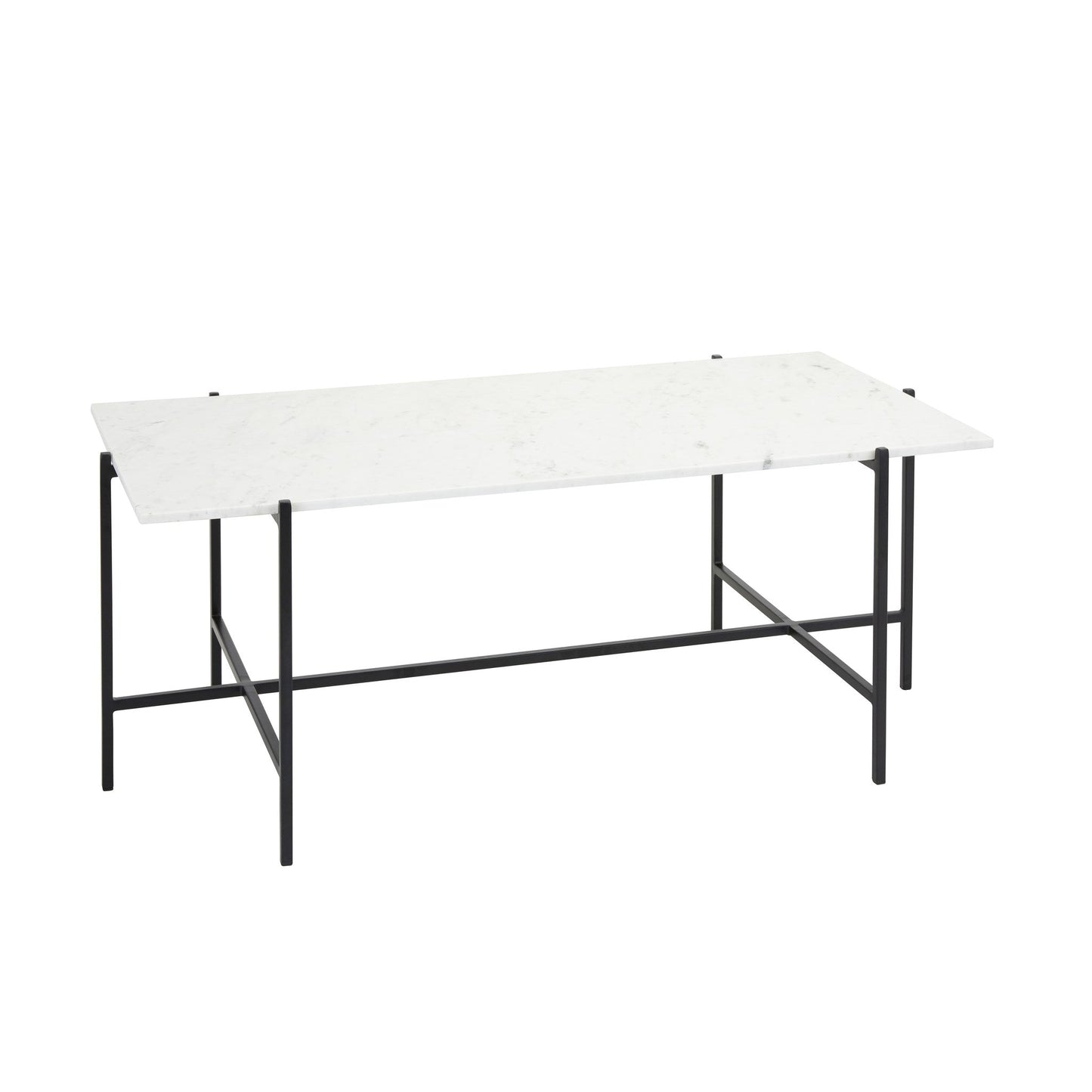 Ida White Marble Top Coffee Table: Black Frame