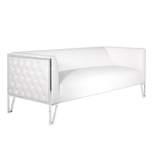 Vermont Sofa: White Leatherette