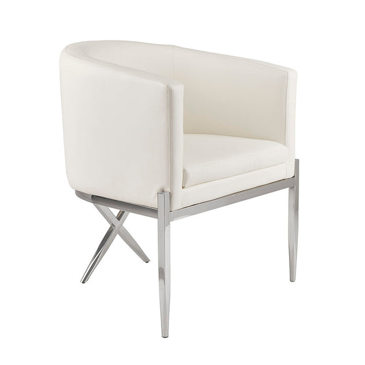 Anton Accent Chair - White Leatherette