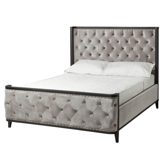 Swire King Bed - Grey Velvet