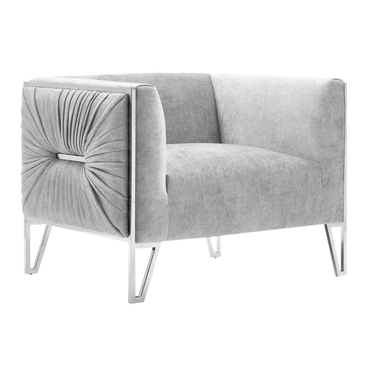 Truro Chair: NP Grey Velvet color