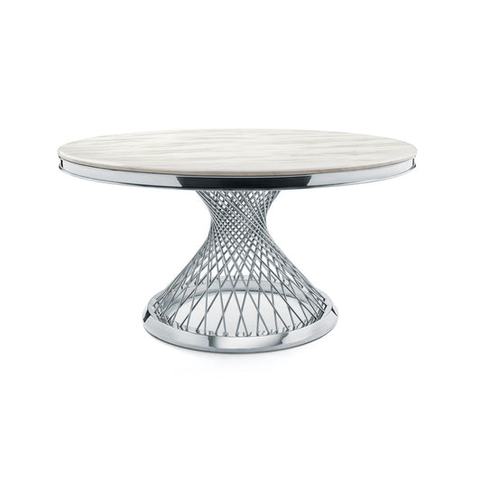 Bailey Dining Table - Polished Steel