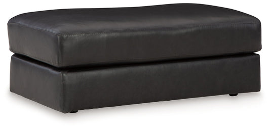 Amiata - Ottoman - Leather Match - Onyx
