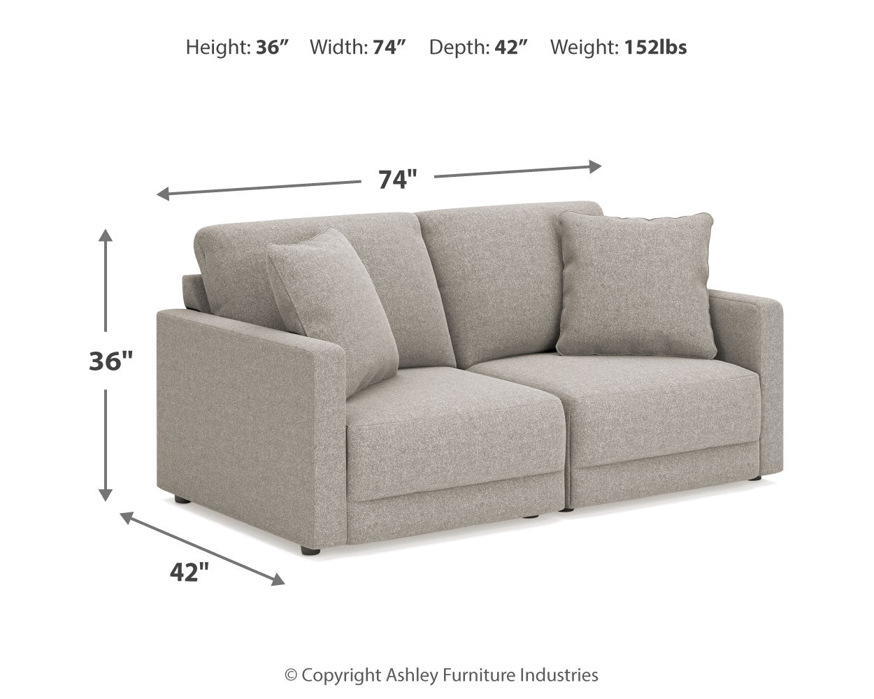 Katany 2-Piece Sectional Loveseat and Ottoman