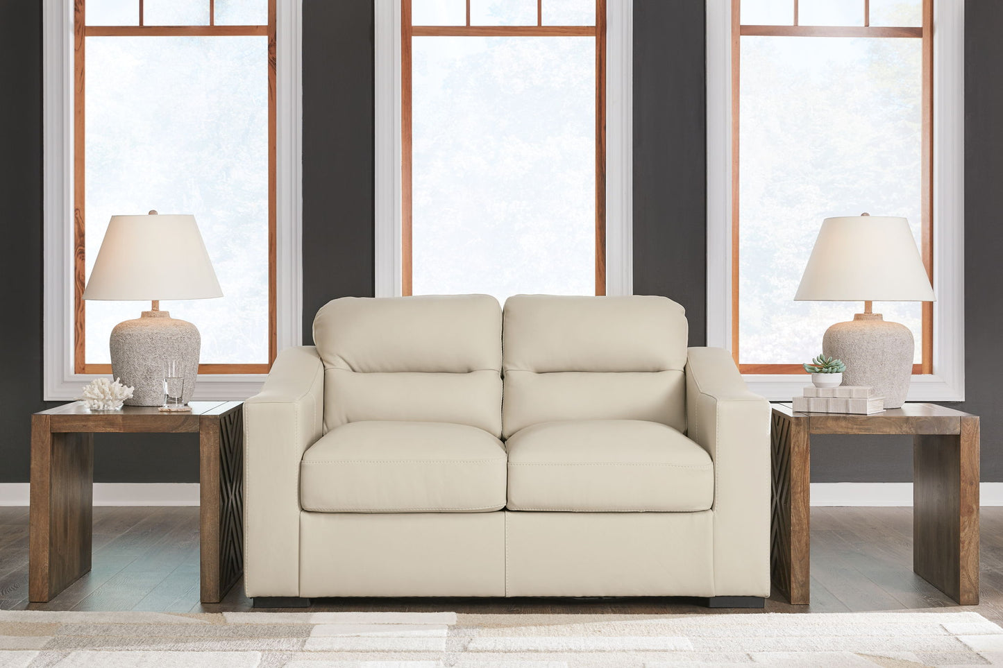 Treasure Trove - Loveseat - Leather Match - Almond