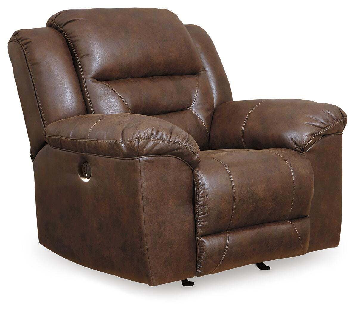 Stoneland - Power Rocker Recliner - Chocolate - Faux Leather
