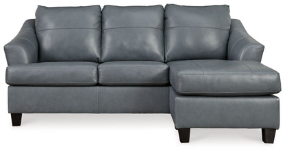 Genoa - Sofa Chaise - Leather Match - Steel