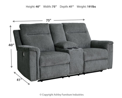 Barnsana Power Reclining Loveseat with Console