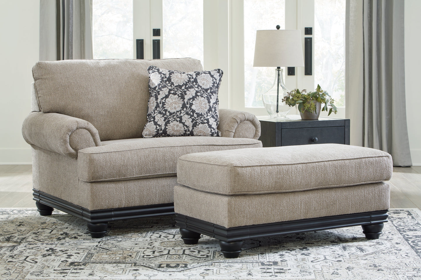 Elbiani Oversized Chair and Ottoman