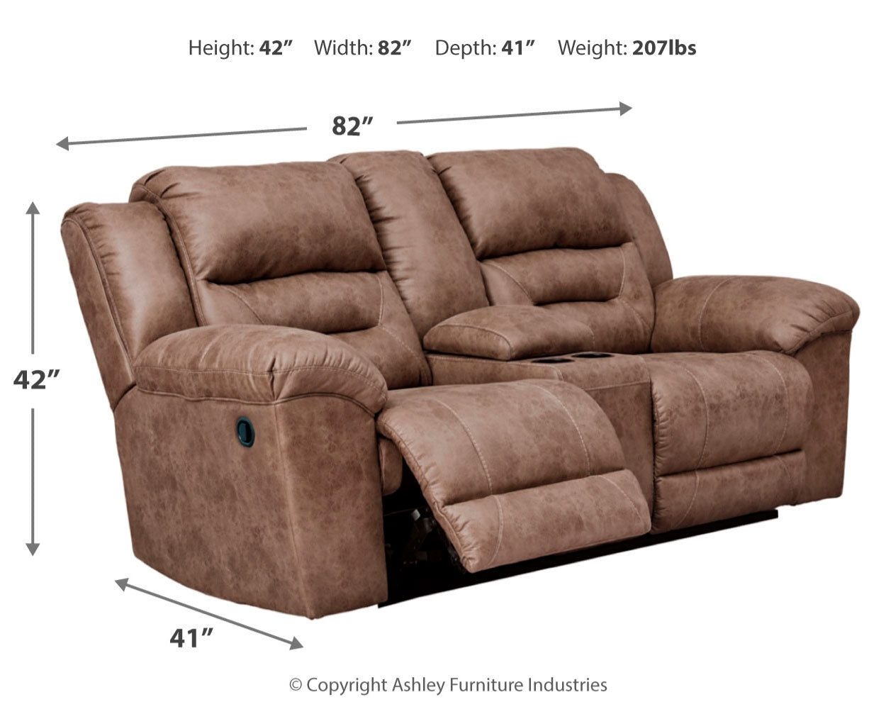 Stoneland Reclining Loveseat with Console