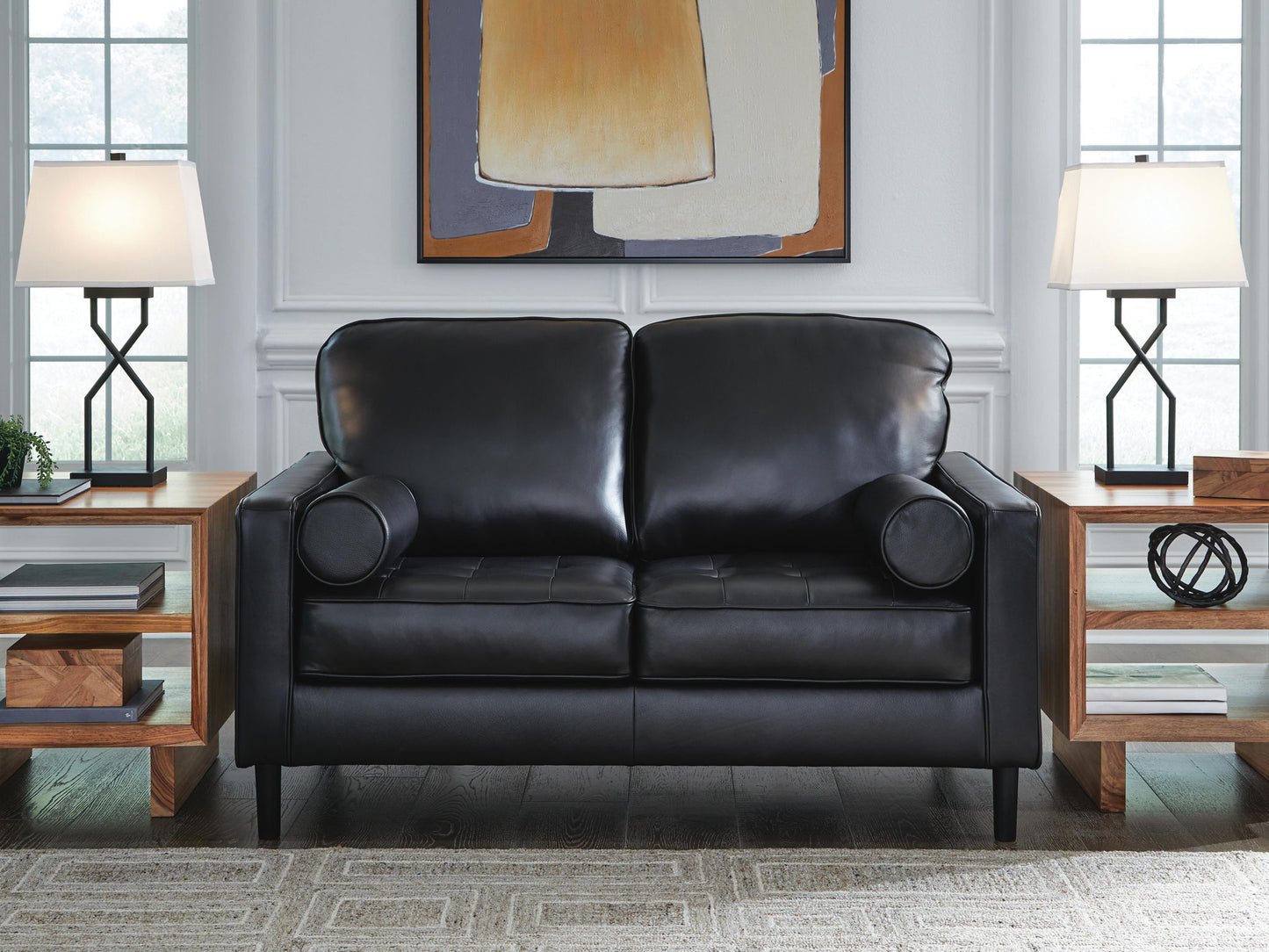 Bryceview - Loveseat - Leather Match - Onyx