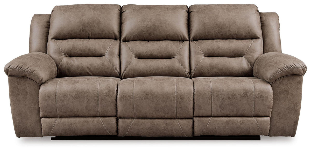 Stoneland - Reclining Power Sofa - Fossil - Faux Leather