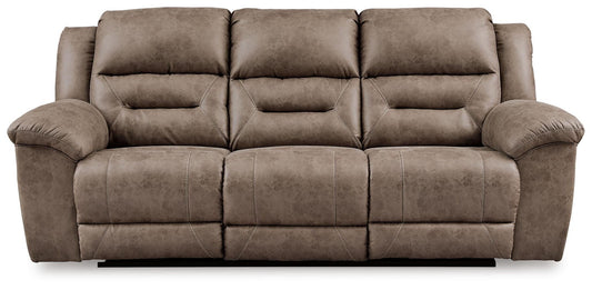 Stoneland - Reclining Sofa - Fossil - Faux Leather