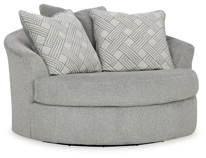 Casselbury - Oversized Swivel Accent Chair - Fabric - Cement
