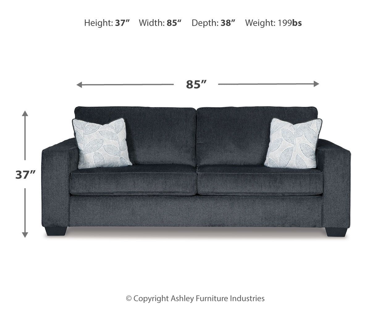 Altari - Queen Sofa Sleeper - Fabric - Slate