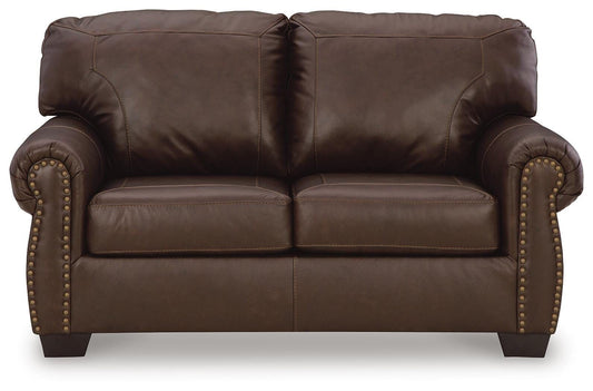 Colleton - Loveseat - Dark Brown - Leather Match