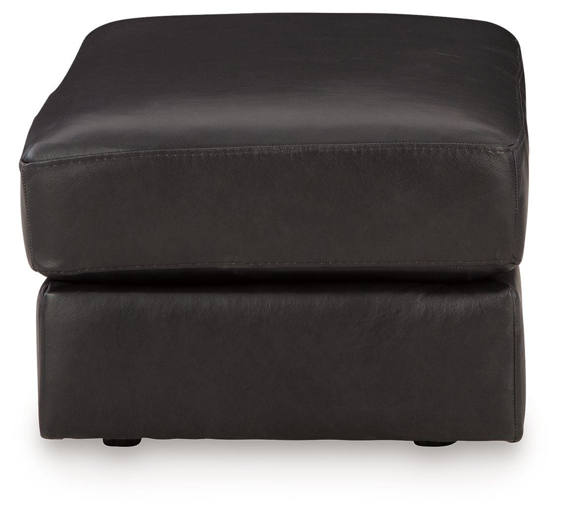 Amiata - Ottoman - Leather Match - Onyx