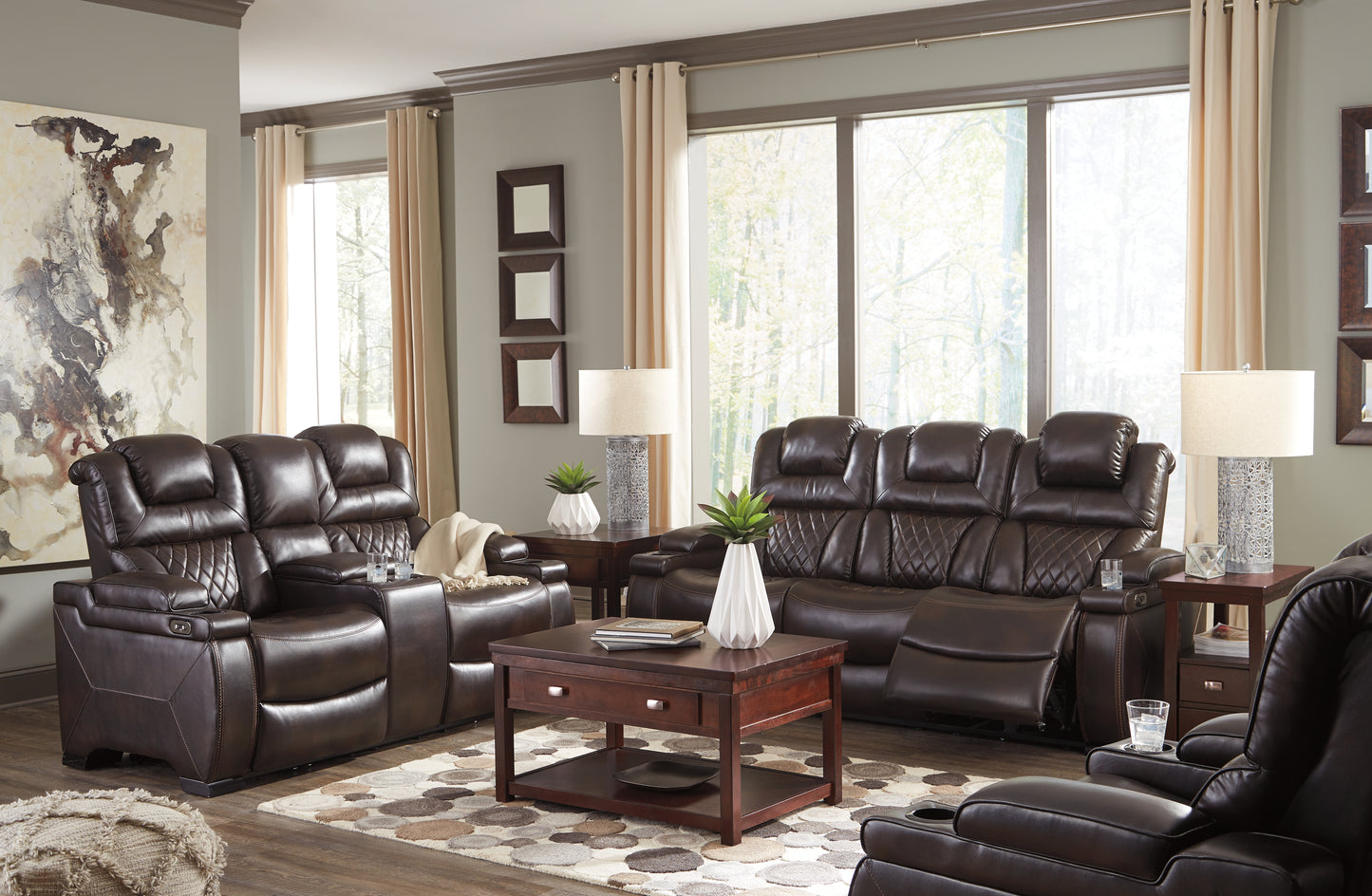 Warnerton Power Reclining Sofa and Loveseat with Power Recliner