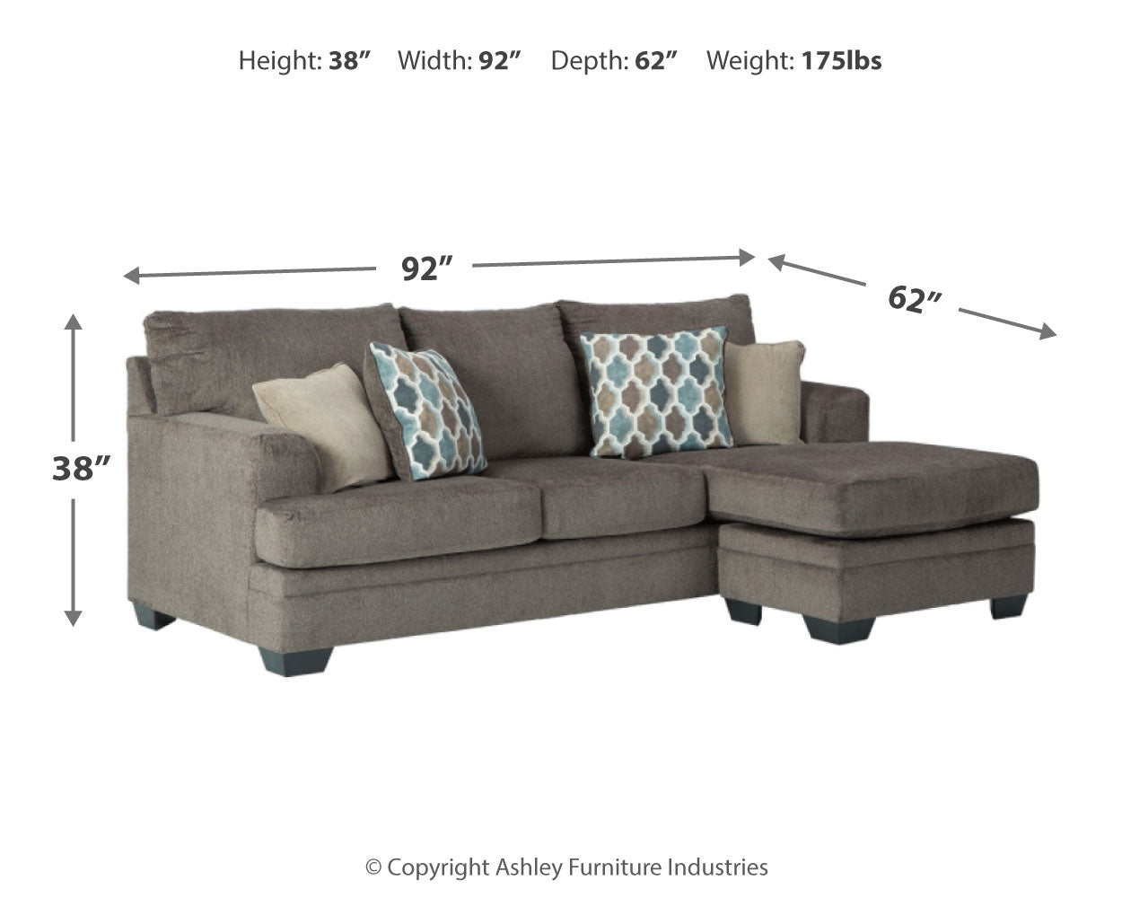 Dorsten Sofa Chaise, Loveseat, and Ottoman