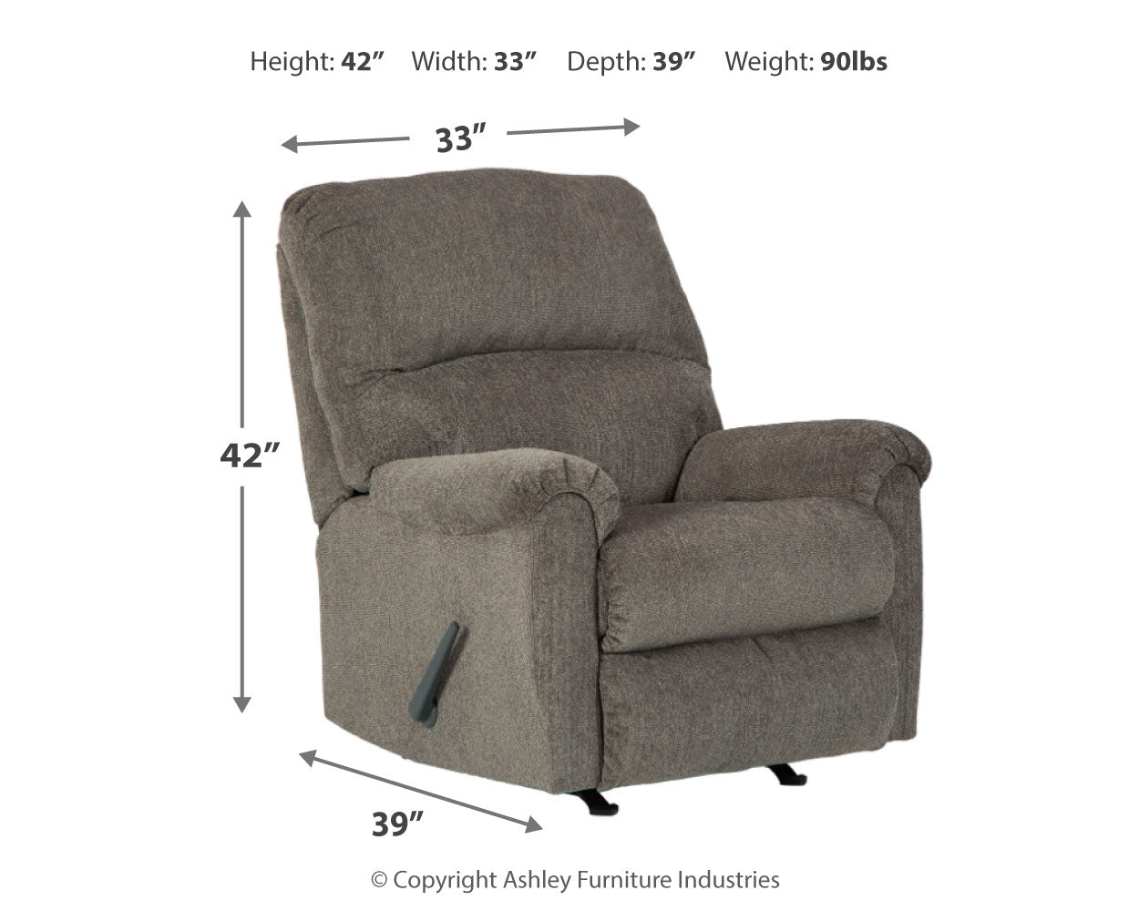 Dorsten Sofa Chaise, Recliner and Ottoman