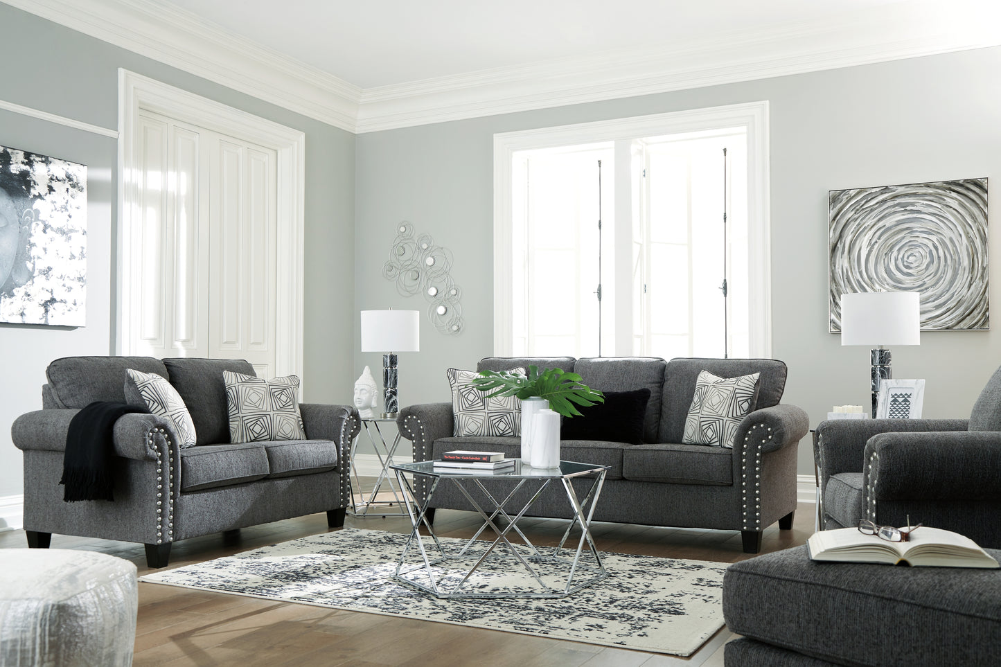 Agleno Sofa, Loveseat, Chair and Ottoman