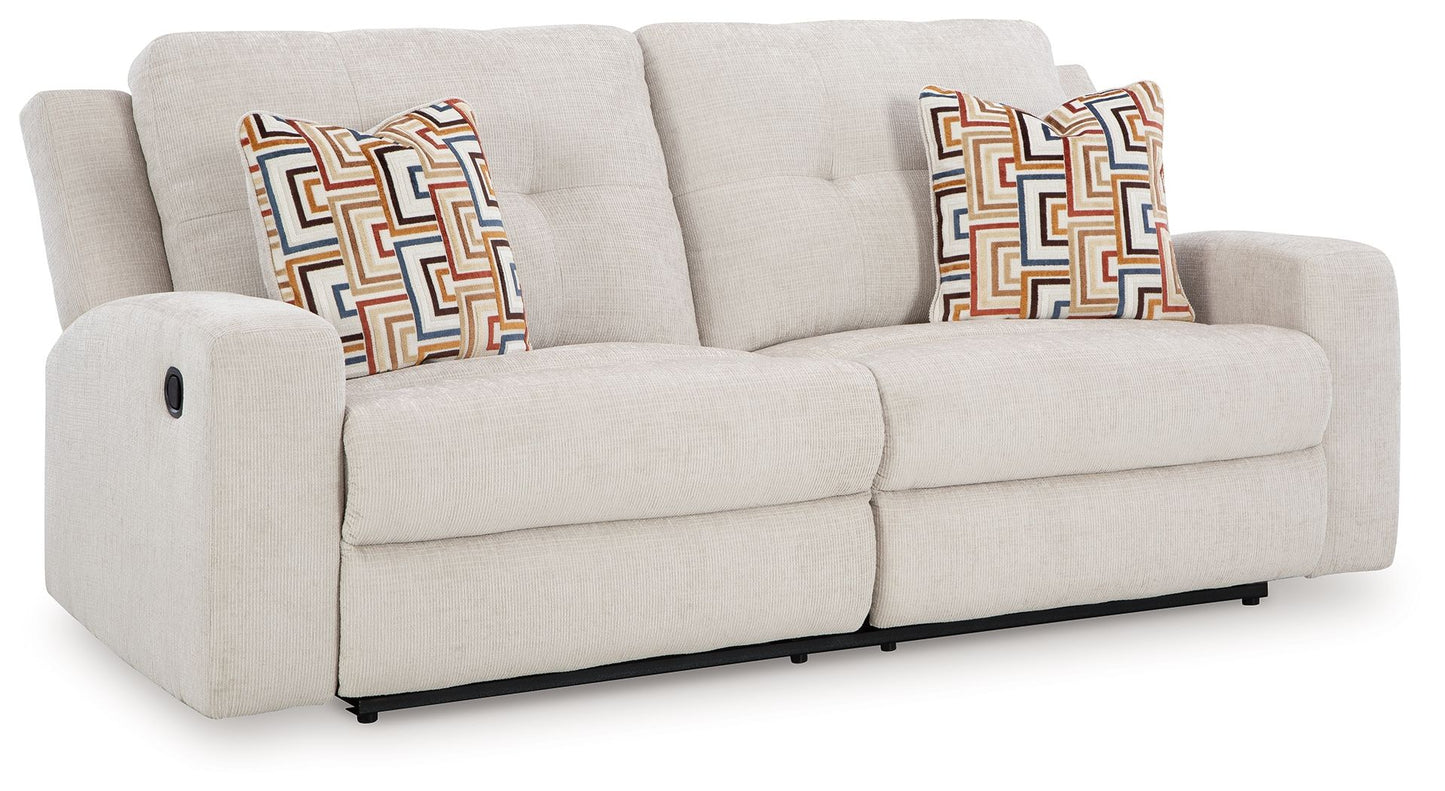 Danum - 2 Seat Reclining Sofa - Fabric - Stone