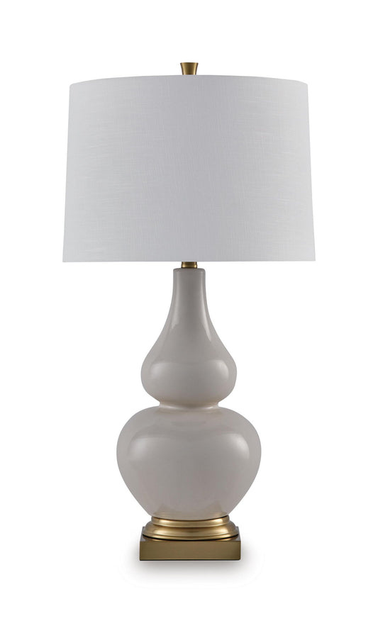 Weswick - Ceramic Table Lamp - Cream / Gold Finish