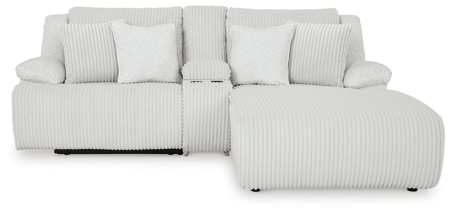 Top Tier - 3-Piece Reclining Sectional Sofa With Raf Chaise - Fabric - Alloy
